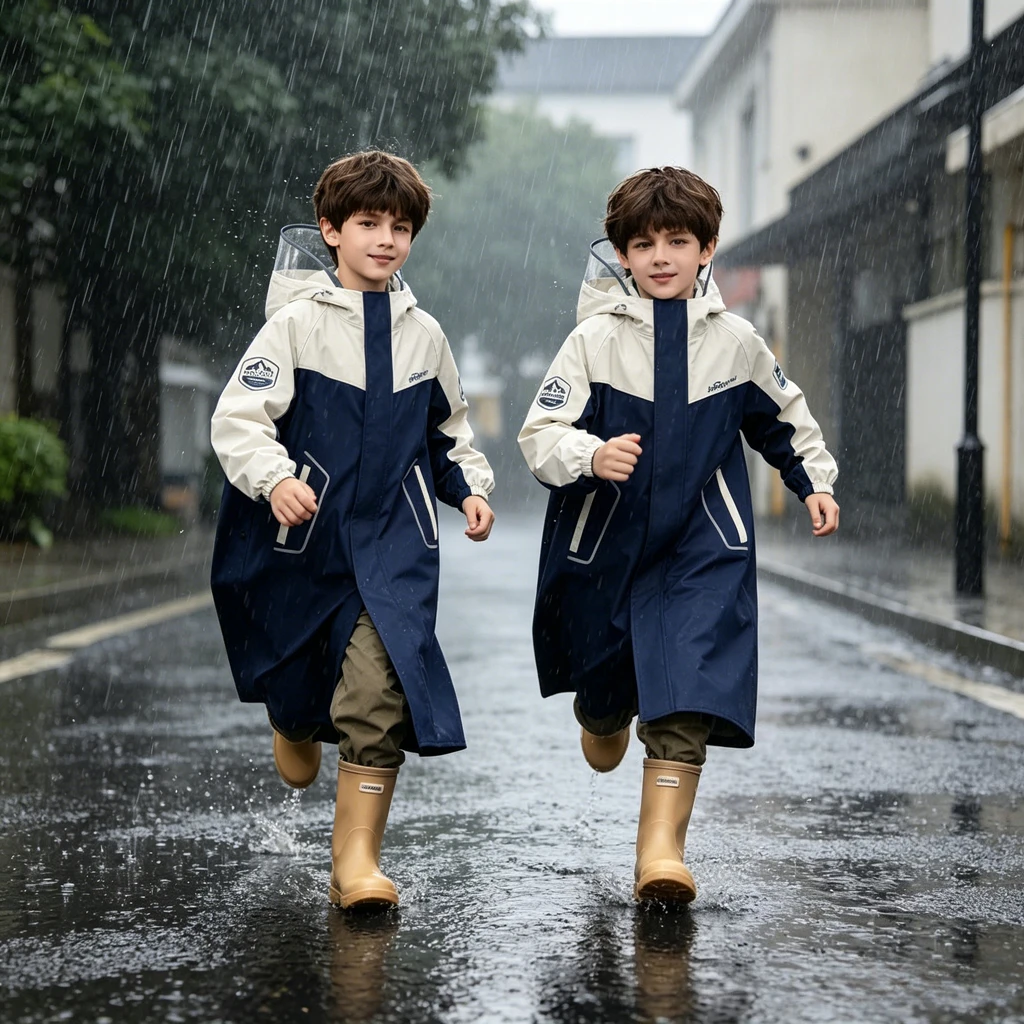 

Students Kindergarten School Hiking Outdoor Camping One-piece Rainstorm-proof Schoolbag Backpack Cycling One-piece Raincoat