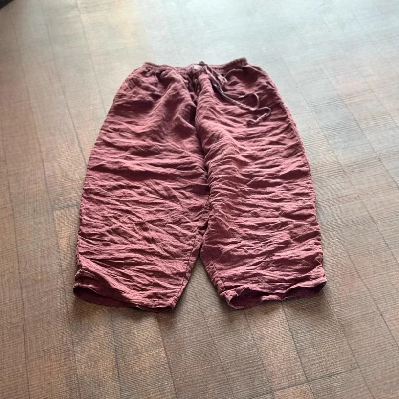 

Льняные брюки-палаццо с высокой талией, свободного кроя, прямые, повседневные, для женщин, весна-лето, новинка