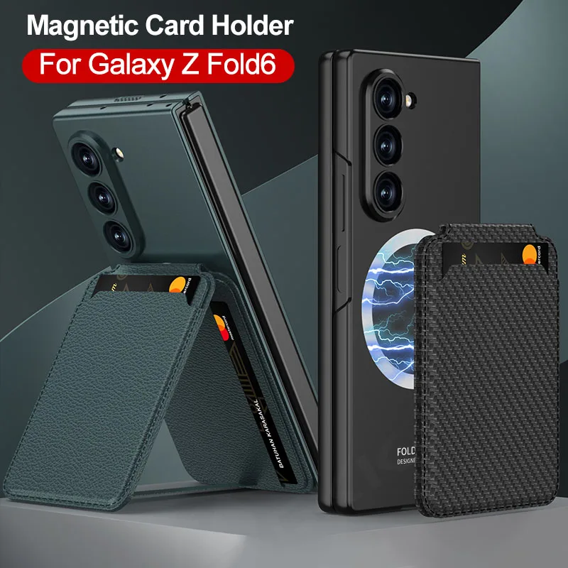 GKK Magnetic Card Package Holder Case For Samsung Galaxy Z Fold 6 Outer Glass Wireless Charge Cover For Galaxy Z Fold 6 Case