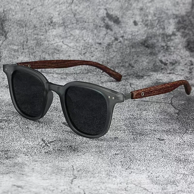 

Trendy Retro Wood Grain Sunglasses for Women Men's Polarized Square Sun Glasses UV Protection Cycling Eyewear Outdoor Street
