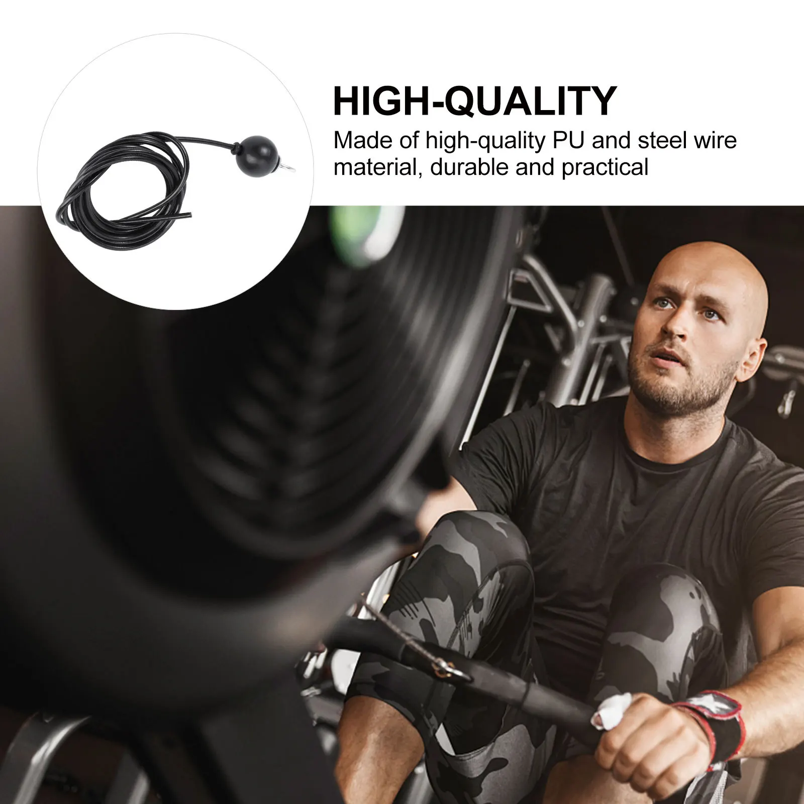 

1Set Premium Fitness Cable Set Steel Wire Rope with Fixing Clamps Thimble for Safe Arm Biceps Power Building Home Gym Use