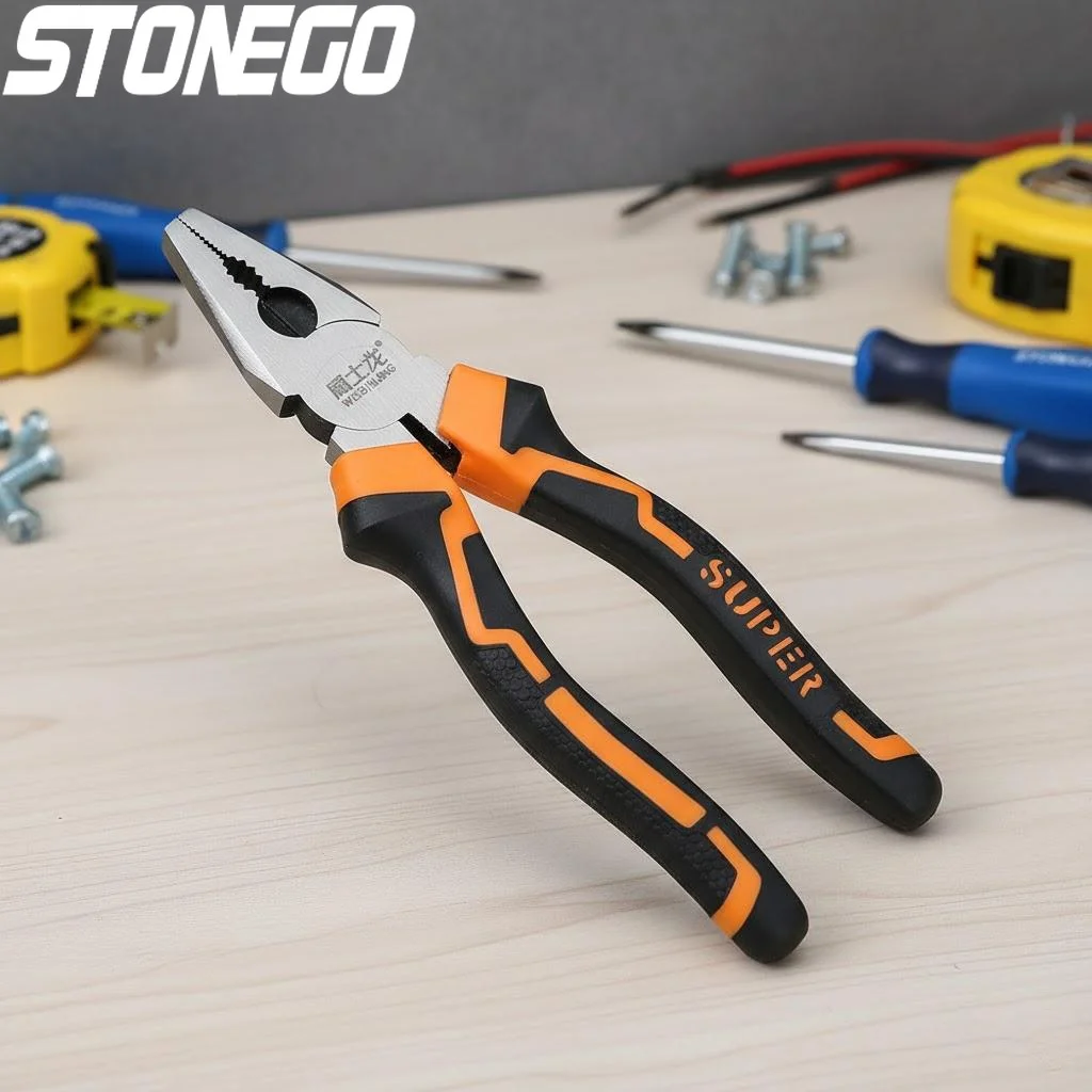 

8 Inch Heavy Duty Flat Nose Pliers Durable Multi-functional Cutting Tool for Electricians Hand Tools