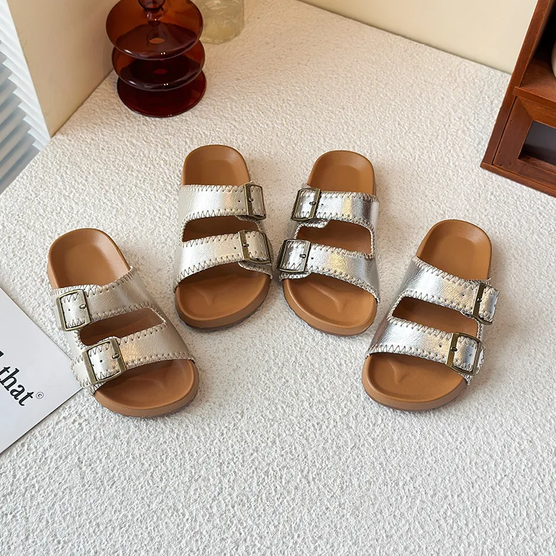 

Крутые летние тапочки для девочек, новые модные сандалии с толстой подошвой для малышей и детей, размеры 26-36