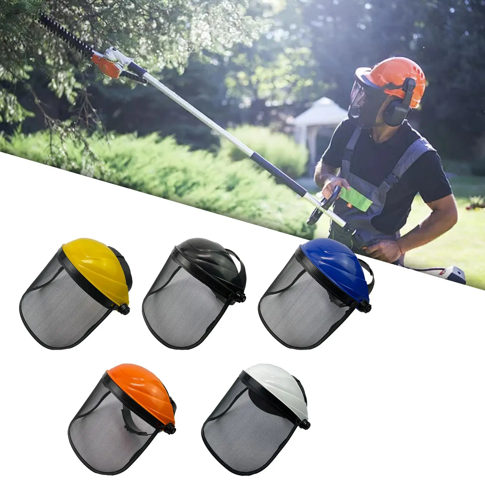 Garden Forestry Logging Face Shield Cap Guard Protective Screen Versatile Steel Mesh Visor for Farming Accessory