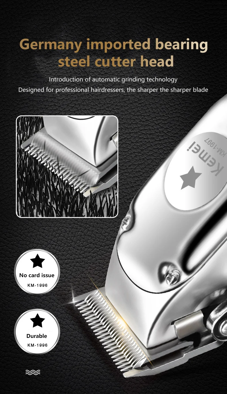 Professional 110-240v Hair Clipper Stainless Steel Professional Rechargeable Push Shear Men's Electric Beard Razor Hair Clipper