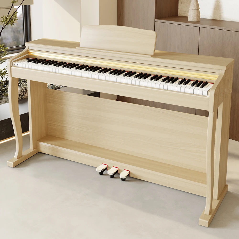 Upright Digital Piano 88 Key Weighted Touch‑Sensitive Keyboard 3 Pedals Built‑In Speaker 256 Polyphony for School Home Use