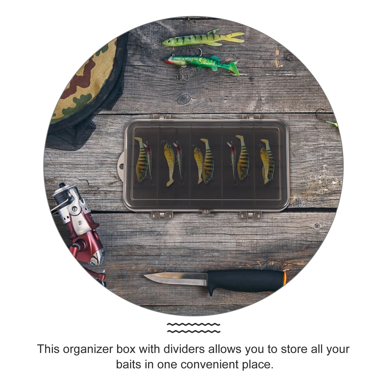 

1Pcs Double-Side Fishing Tackle Box Large Capacity Durable Outdoor Lure Storage Organizer Case Lure Box Fishing Supplies