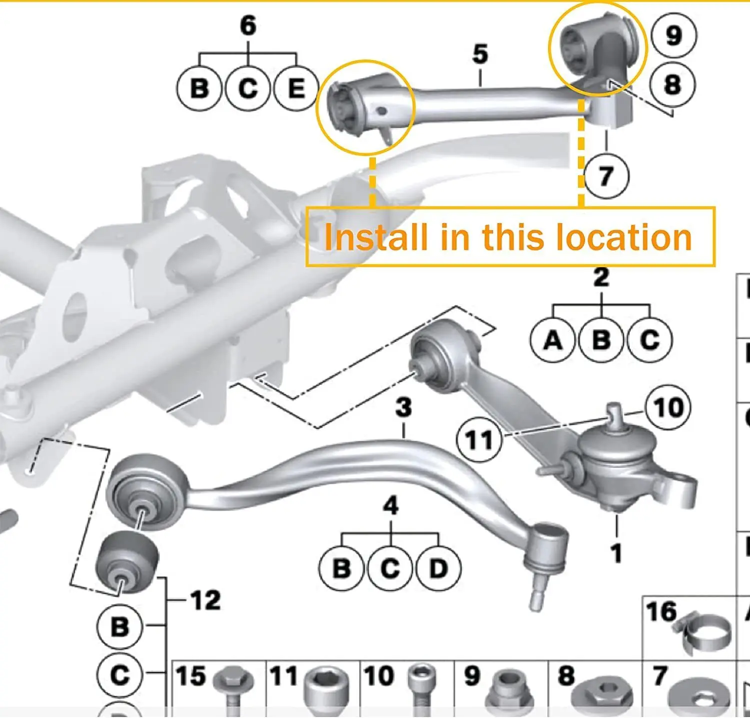 Комплект втулок переднего верхнего рычага управления Rolls-Royce Phantom 31126762825 31126762826