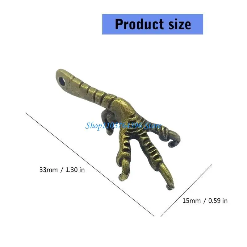10 قطعة المعلقات مخلب الطيور الرجعية صنع المجوهرات الاكسسوارات سبيكة الملمس دلاية مجوهرات مناسبة لصنع المجوهرات #6
