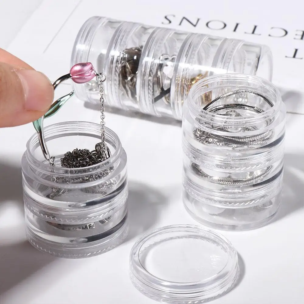 다층 라운드 쌓을 수있는 커버 팔찌 귀걸이 아이 크림 상자 메이크업 주최자 보석 보관 상자 페이스 크림 상자