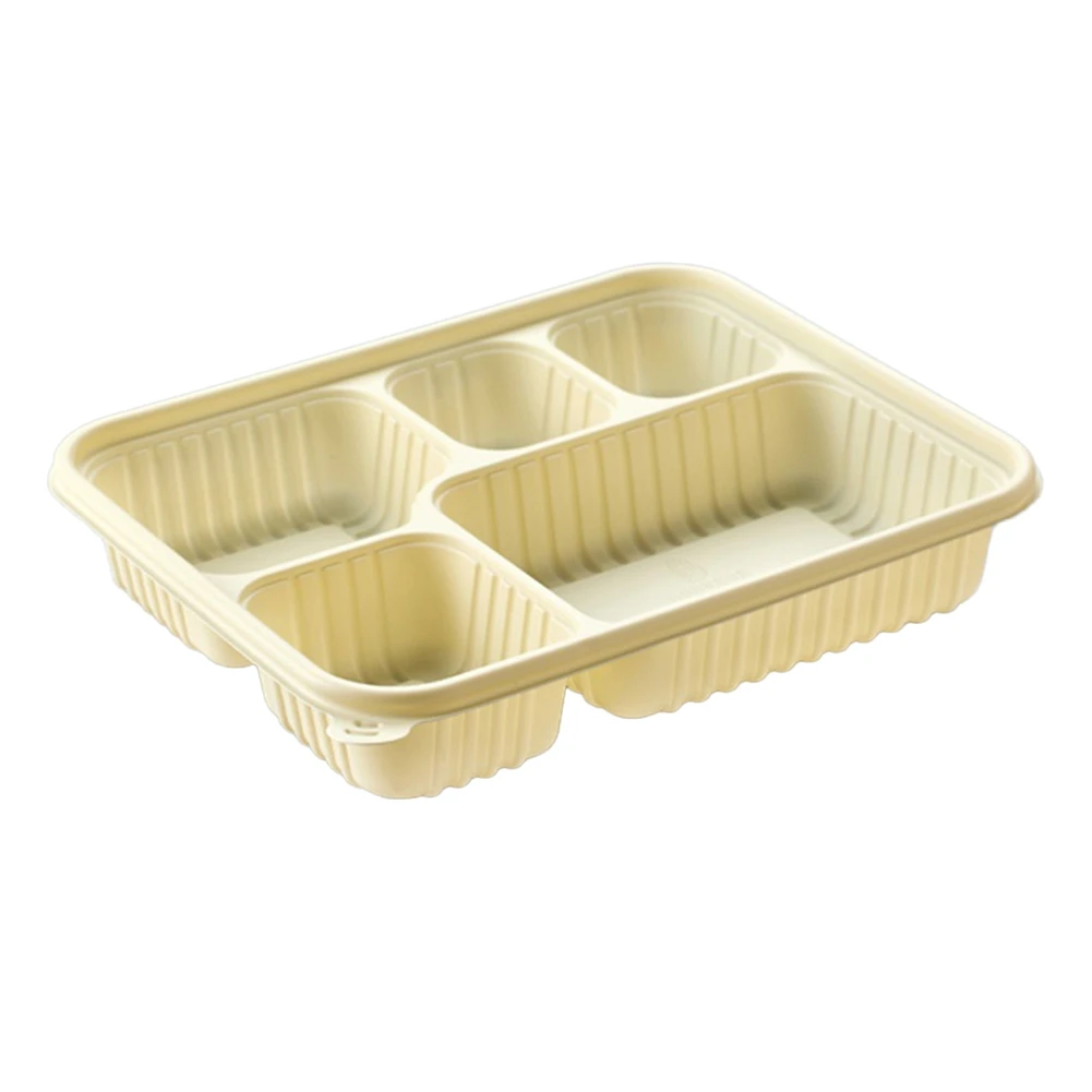 Disposable Lunch Box Gridding Box Bento Commercial Takeout Packaging Box FoodGrade EnvironmentFriendly Degradable Bowl C