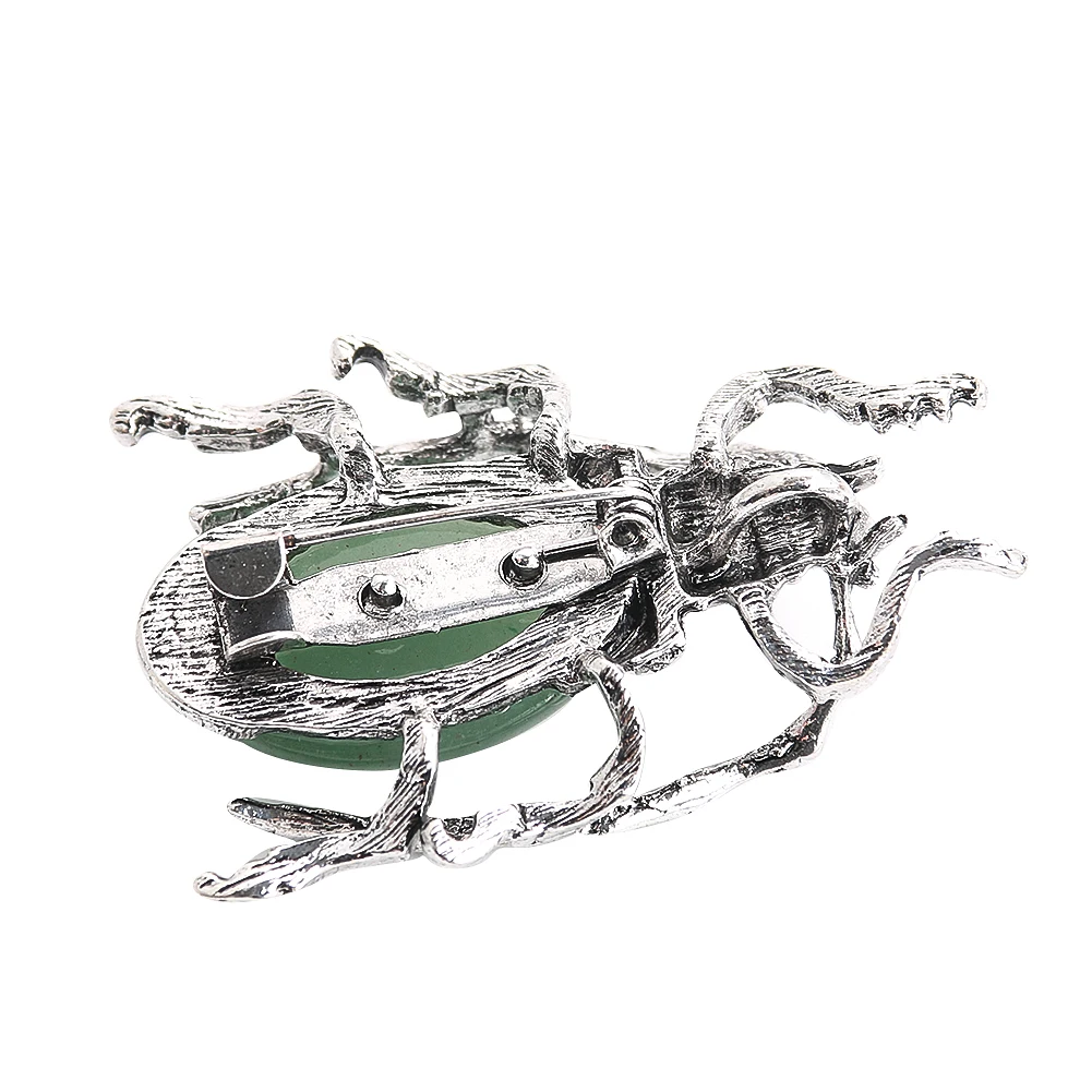 Vintage Alloy Inlaid Crystal Stone Insect Brooch Fashion Beetle Pin Buckle Longox Clothing Badge Banquet Decoration Accessories