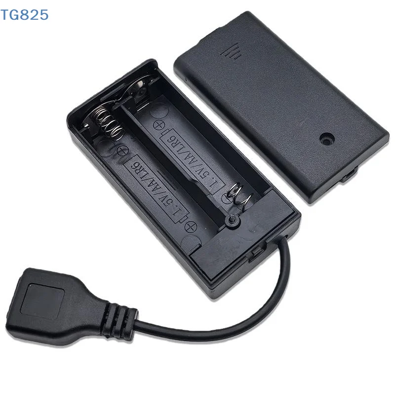 【S】1/4Pcs Extend Cable Port Cover 2*AA 3V USB Female Battery Case Holder For Building Blocks LED Light Kit With Switch And Cover