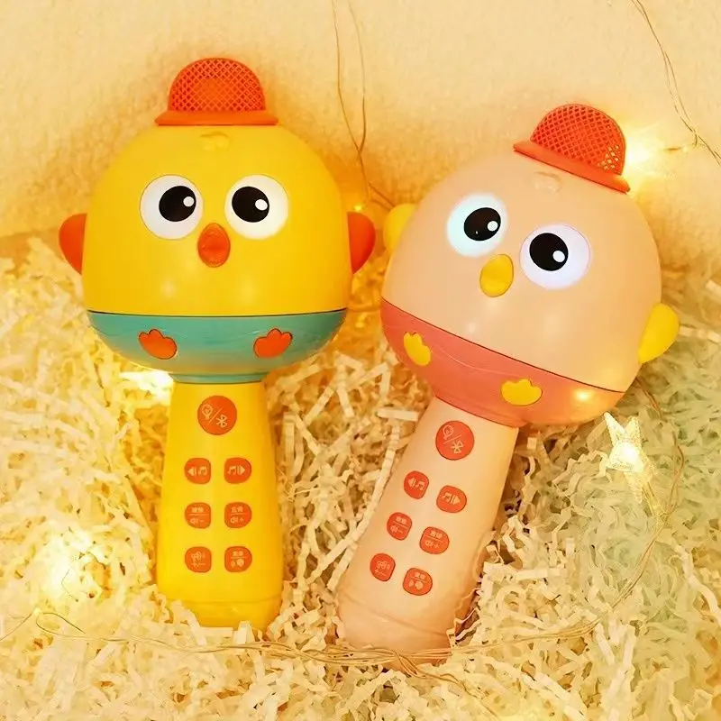 Micrófono inalámbrico para chico, máquina de Audio integrada, micrófono de dibujos animados para niños, Bluetooth, educación temprana, música, juguetes para bebés