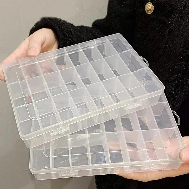 Transparent Plastic Storage Box for Beads and Earrings