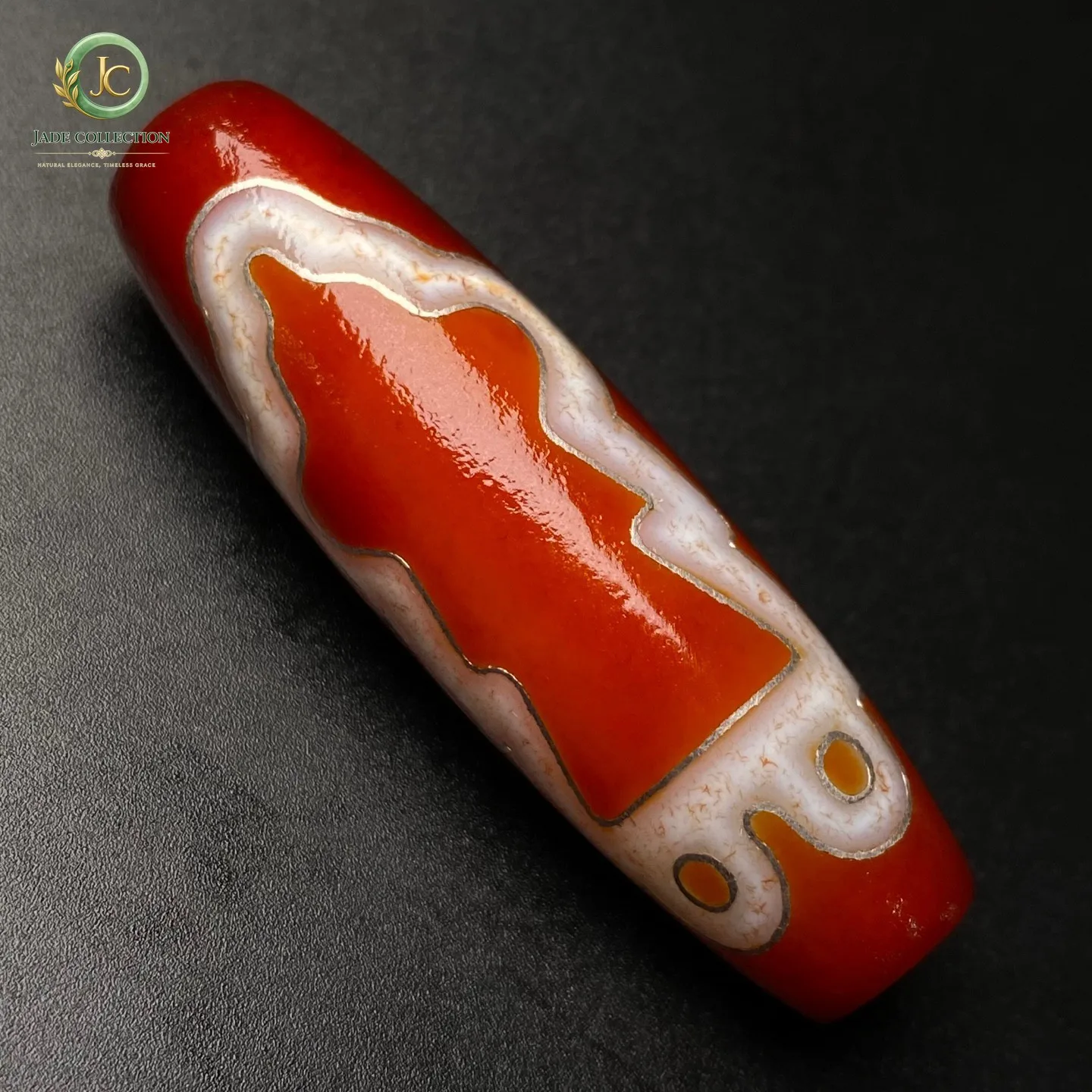Tibetan Buddhism Agate Inlaid Silver Wire Zakirim Totem Dzi Bead Pendant G3707