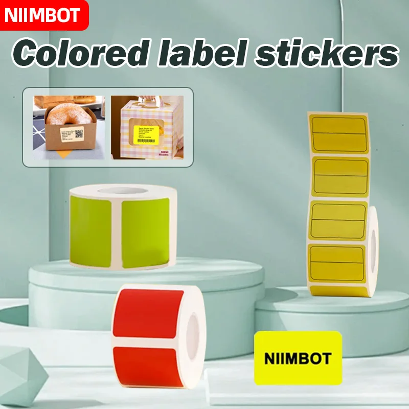 NIIMBOT-máquina de etiquetas B21/B203/B3S, papel de impresión, etiqueta autoadhesiva, impermeable, resistente al aceite, resistente al desgarro