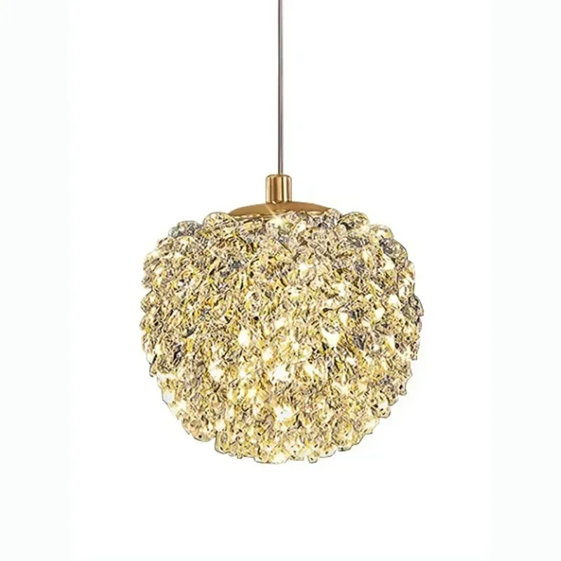 Modern Style Warm Romantic Light Luxurious Crystal Chandelier Bedside Lamp for Bedroom Corridor High-grade Long-Line Lighting