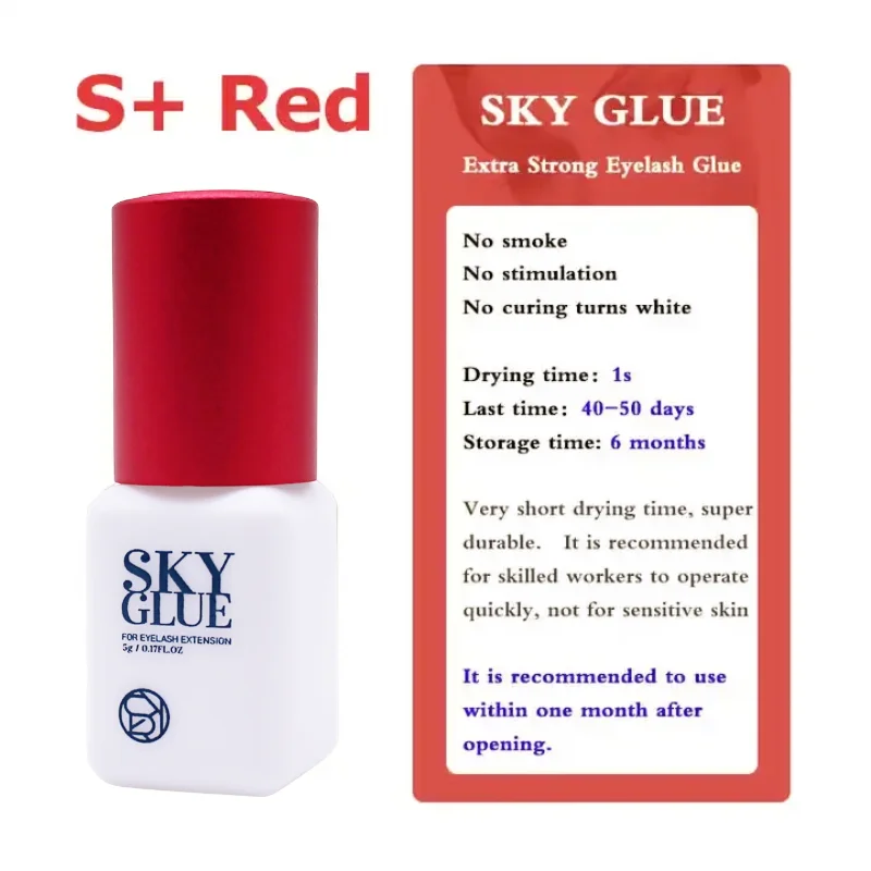 2/5 pièces Extensions de cils SKY Glue S + capuchon rouge 5ml corée Original cils colle fournisseur outils de maquillage