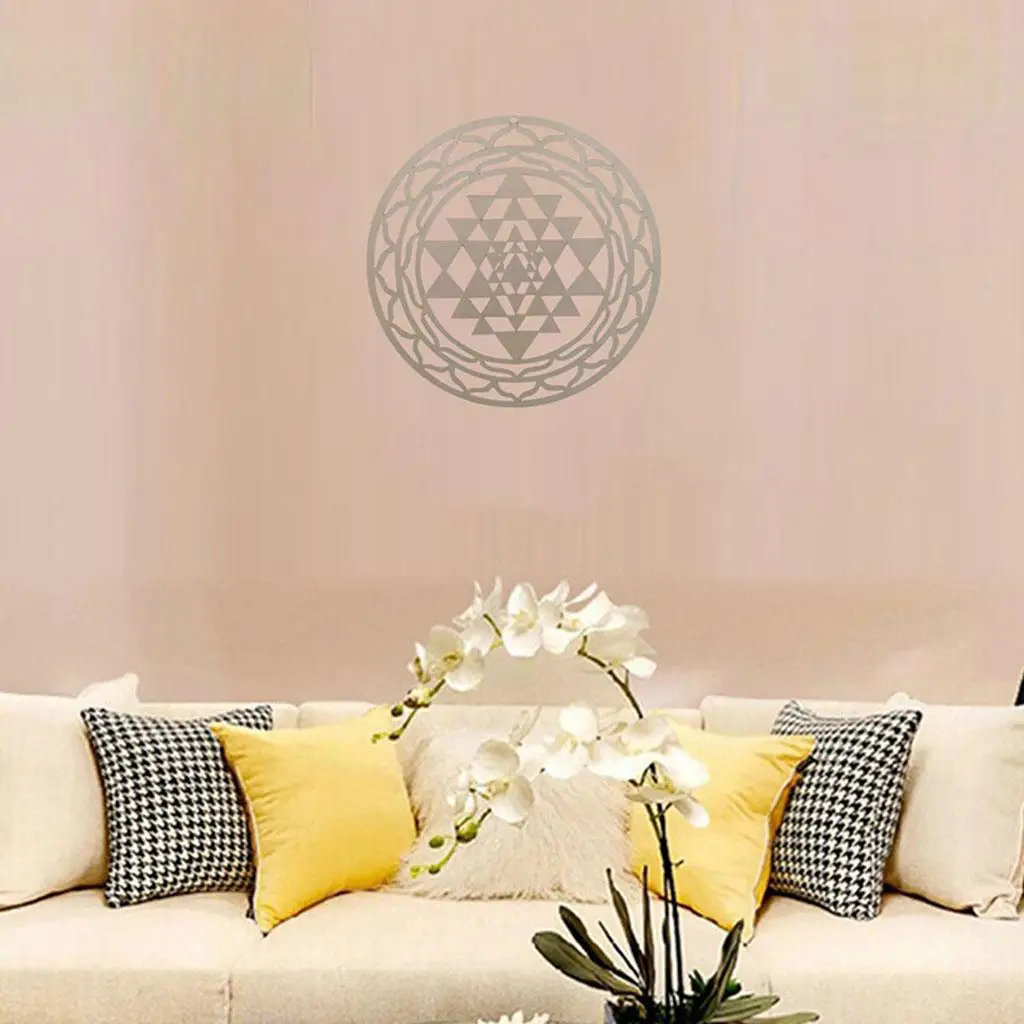 Sri Yantra Wooden Wall Art Sculpture House Decoration Sacred Symbol Board for Buddha Home Decoration