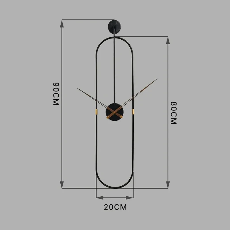 Imagem -04 - Relógio de Parede de Metal Oval Relógio Mute Arte Moderna de Luxo Decoração da Sala de Estar em Casa Presentes Criativos