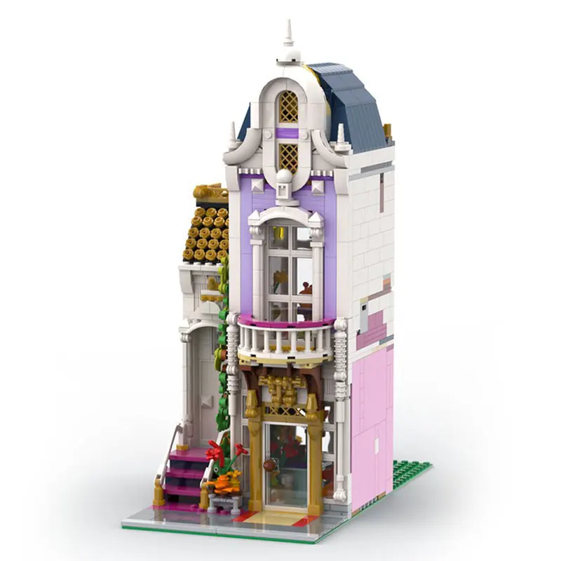 MOC- 103249   花屋のストリートビュー建築モデルレンガ組み立ておもちゃギフト大人のためのビルディングブロックバッグ 1172 個
