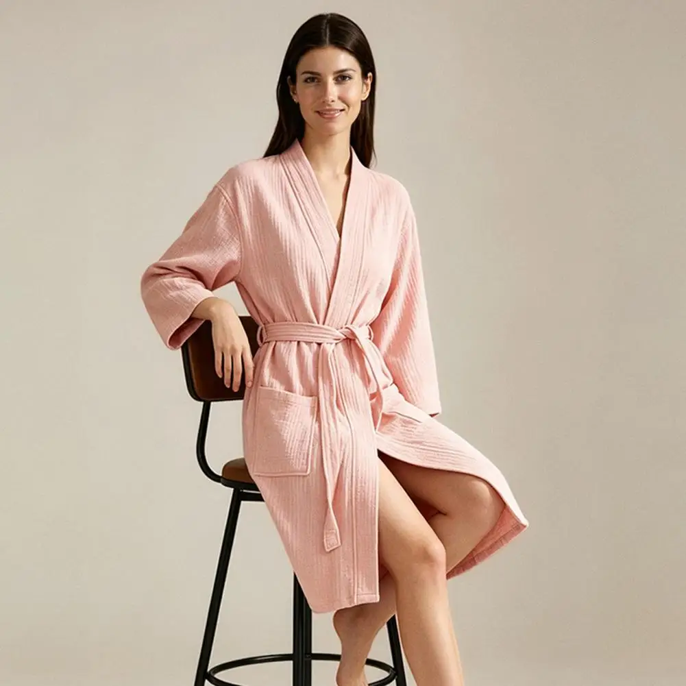 Unisex Quick Dry Bathrobe for Home Soft Cotton Bathrobe for Men Women Fluffy Soft Fleece Bathrobe Warm Cozy Unisex Robe for Bath