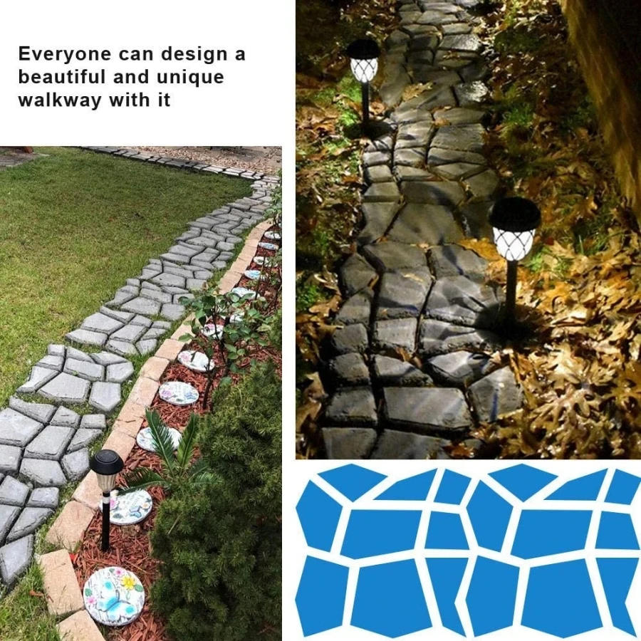 2PCS Garden Walk Pavement Mold DIY Manually Paving Cement Brick Stone Road Concrete Molds Path Maker Wielokrotnego użytku Garden Stone Road