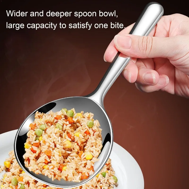 الفولاذ المقاوم للصدأ تخدم ملعقة الطعام حساء ملعقة أرز مع ثقب استنزاف الحرارة معزول مقبض أدوات المطبخ المطعم المنزلية #2
