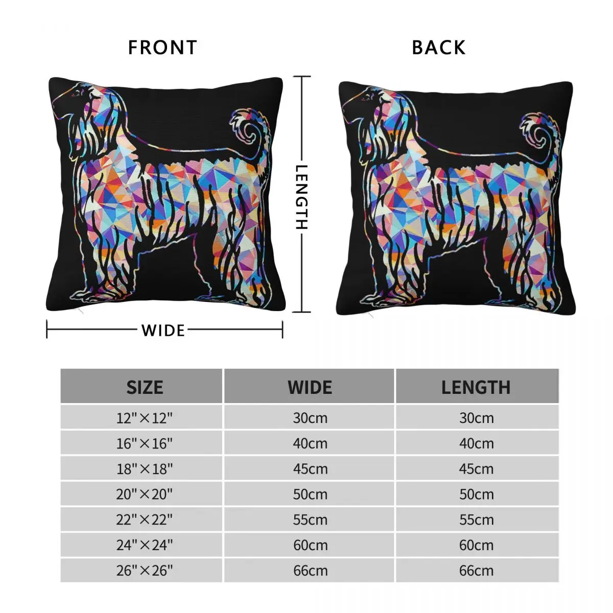 Cool And Awesome Afghan Hound Geometric Square Pillowcase Pillow Cover Cushion Decor Comfort Throw Pillow for Home Living Room