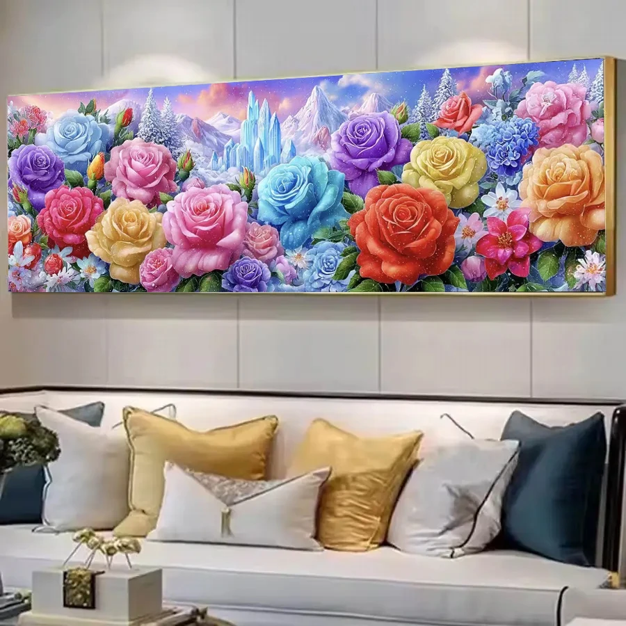 Vibrant Colorful Rose Ice Snow Mountain Landsape Diamond Painting Full Diamond Mosaic Diy Diamond Art Jewelry Cross Stitch