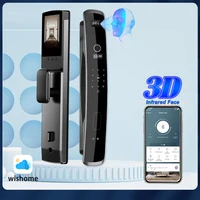 Wishome-cerradura de puerta inteligente con reconocimiento biométrico, control remoto, huella dactilar, contraseña, tarjeta IC, aplicación, Wifi, desbloqueo