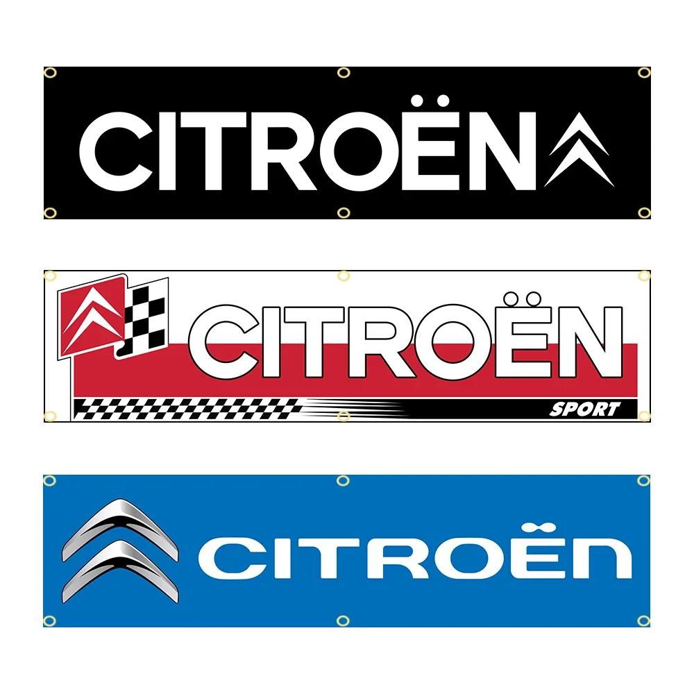 

60x240 см, баннер Citroens, флаг из полиэстера, печатный гобелен для гаража или улицы