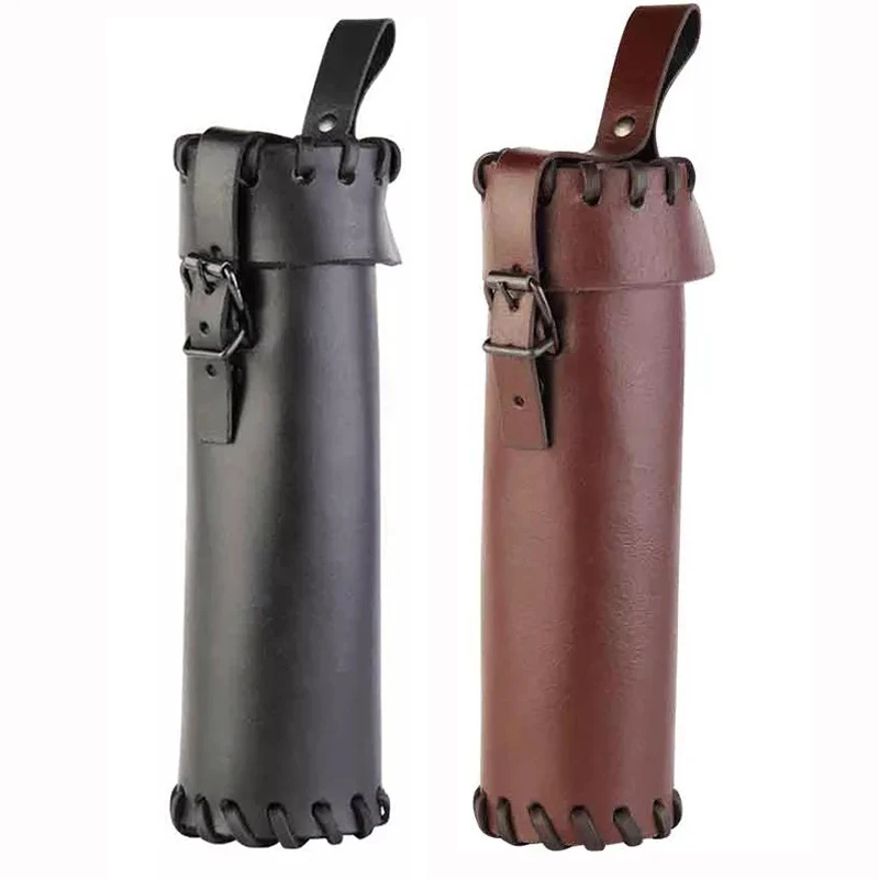 Medieval Magic Scroll Map Holder Case Renaissance Messenger Poet Cosplay Costume Accessory Halloween Props Water Bottle Holster