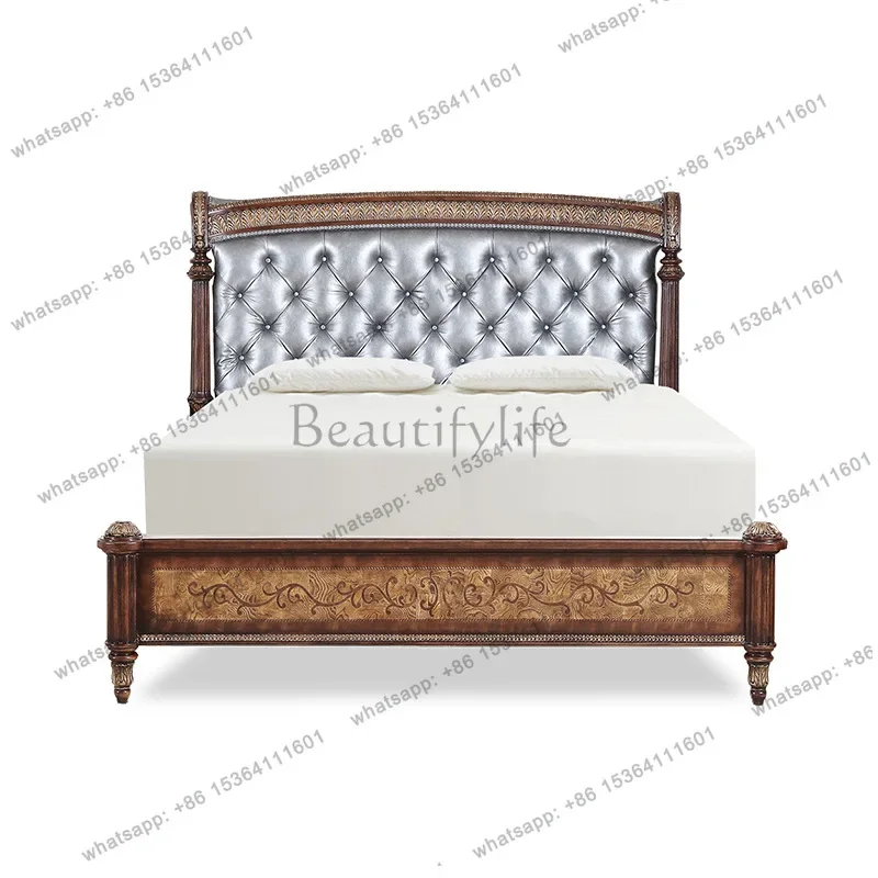 

02Italian furniture double bed 1.8 meters European 1.5 meters soft bed