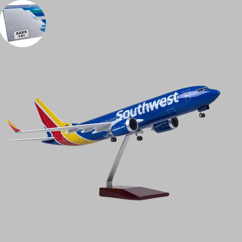 

1/85 Scale 47CM 737 Series Airplane Model B737 American Southwest Airlines Diecasting Plastic Resin Aircraft5 Collection Gift