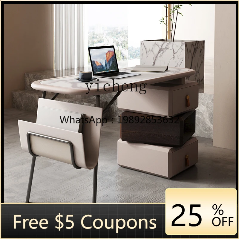 

AA Style Light Luxury Stone Plate Desk Bedroom High Sense Corner down Bookstand Small Apartment