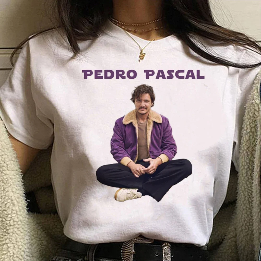 Odzież damska Streetwear Harajuku Anime lato z krótkim rękawem gotycka koszulka dla dziewczynek Y2k topy Pedro Pascal Tshirt