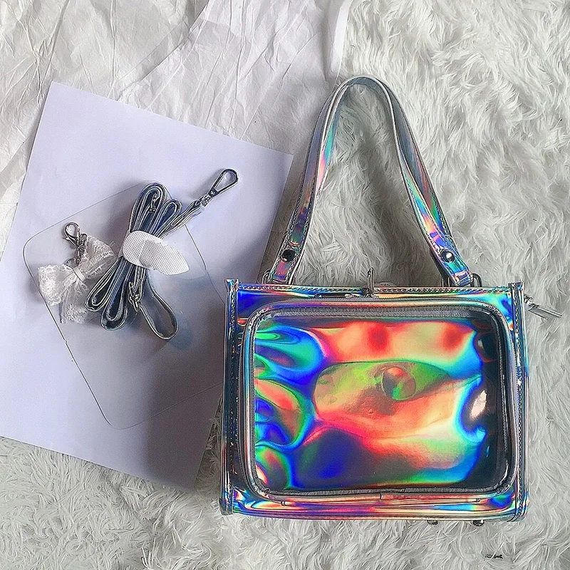 2024 New Silver Ita Bag Sweet All Match Transparent Crossbody Bag Fashion Trendy Eleagnt  PU Handbag for Women сумка женская