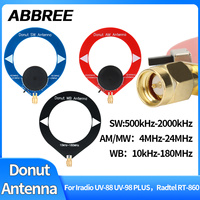ABBREE Donut Loop Antenna Walkie Talkie SW AM/MW WB 4MHz-24MHz/500kHz-2000kHz/10k-180MHz Lightweight Broadband Reception Antenna