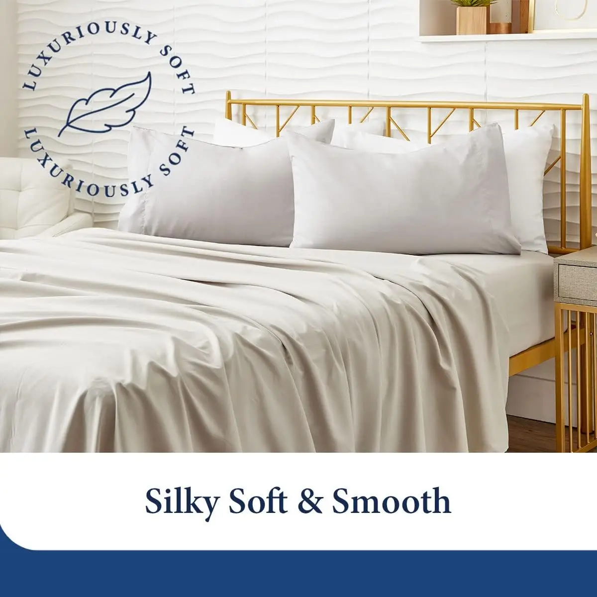 Luxury Bamboo Sheets - Blend of Rayon Derived from Bamboo - Cooling & Breathable, Silky Soft, 3-Piece Bedding Set - Twin XL