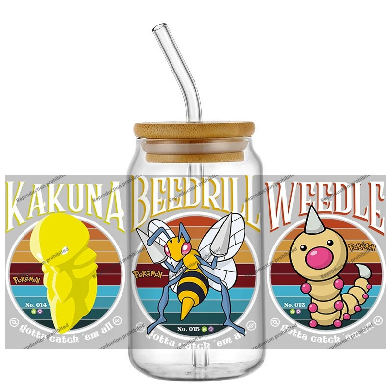 

Holiday gifts Pokemon Pikachu DIY 16oz UV DTF Cup Wrap Transfers Stickers Decorate Mugs Beer Can Bottle Libbey Glass