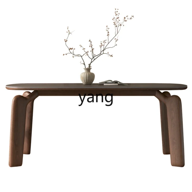 

Yhl Solid Wood Dining-Table Chair White Wax New High-End Small Apartment Stone Plate Dining Table