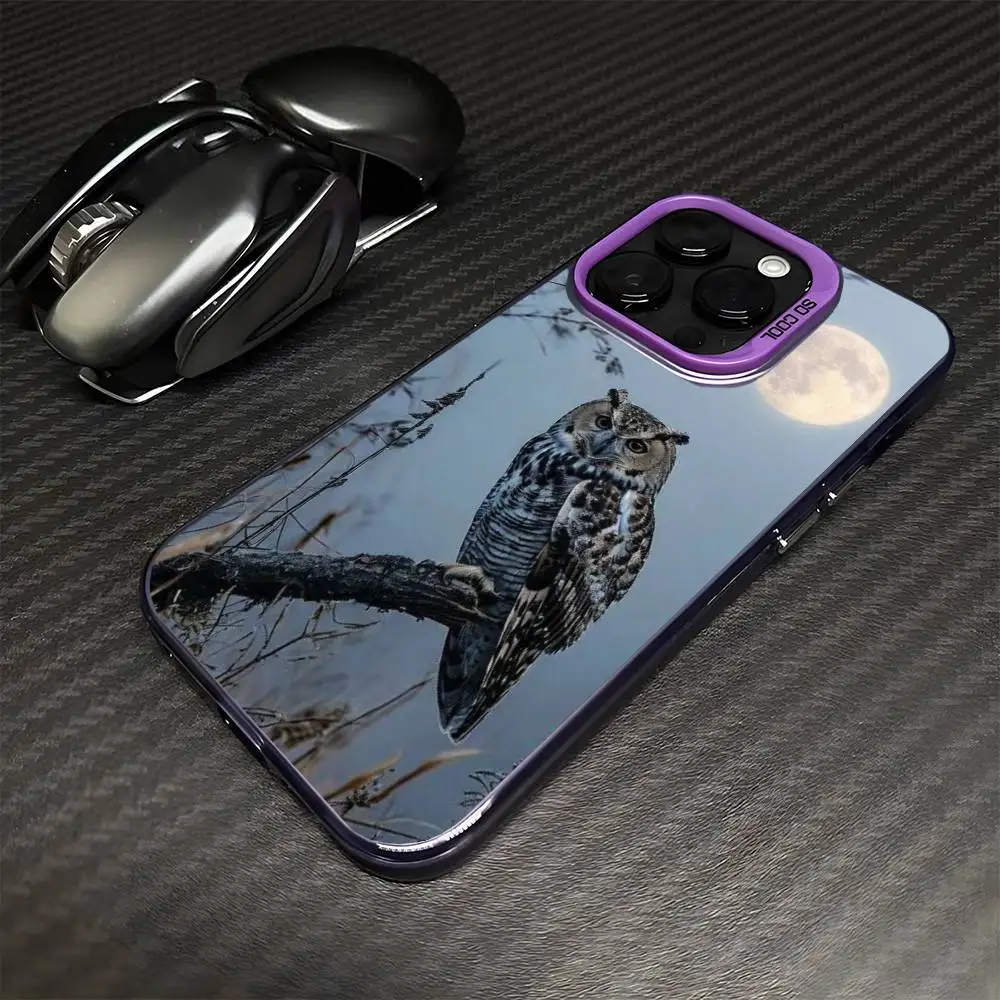 حافظة هاتف OWL FORST الواقعية لهاتف iPhone17,16,15,14,13,12,11 Plus، Pro Max غطاء مقاوم للصدمات باللون الأرجواني غير اللامع #4