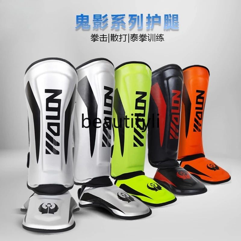 حراس الساق ساندا القتال مع واقيات ساق القدم الخلفية الملاكمة السميكة القتال معدات الحماية #3