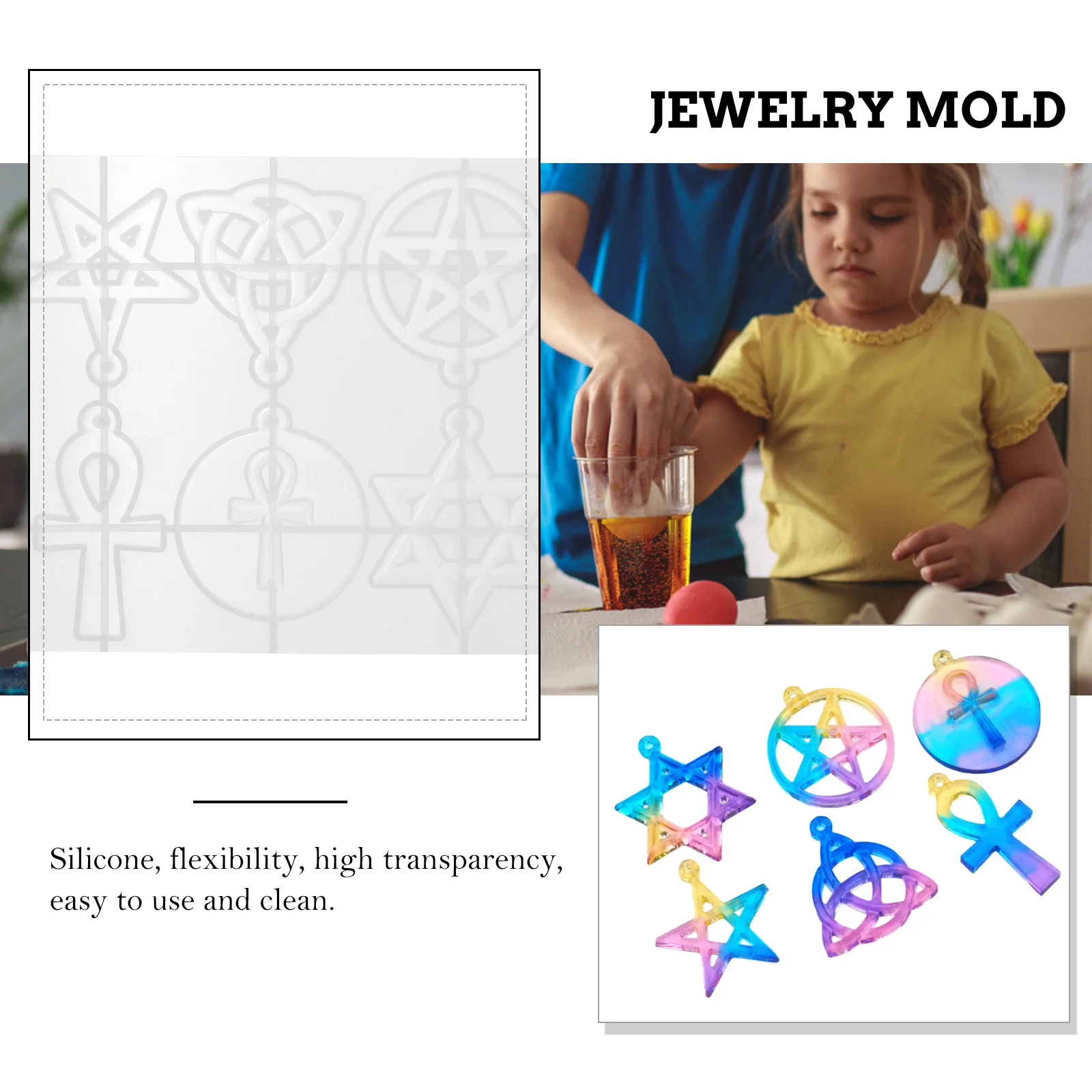 Jewelry Mold Craft Making Handcraft DIY Jelly Crafts Accessories White Decorative Silicone Mould