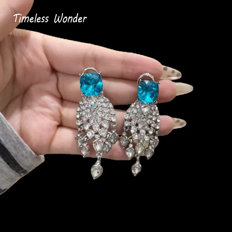 

Timeless Wonder Fancy Zircon Geo Button Earrings for Women Designer Jewelry Runway Luxury Gift Vintage Top Trendy 5133