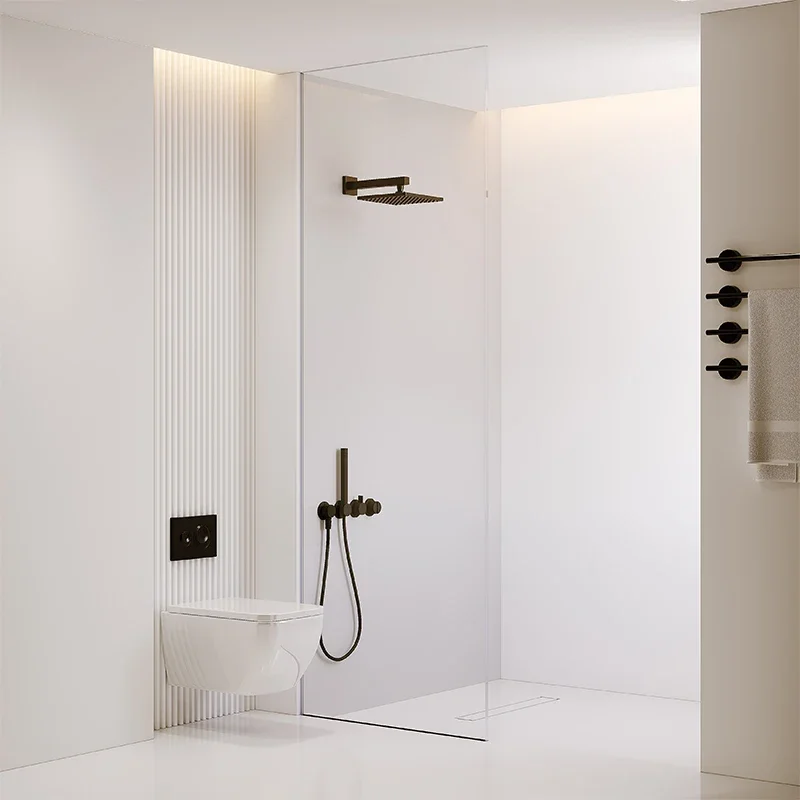 Frameless shower room bathroom screen Bathroom half partition glass door Bathroom dry and wet separation