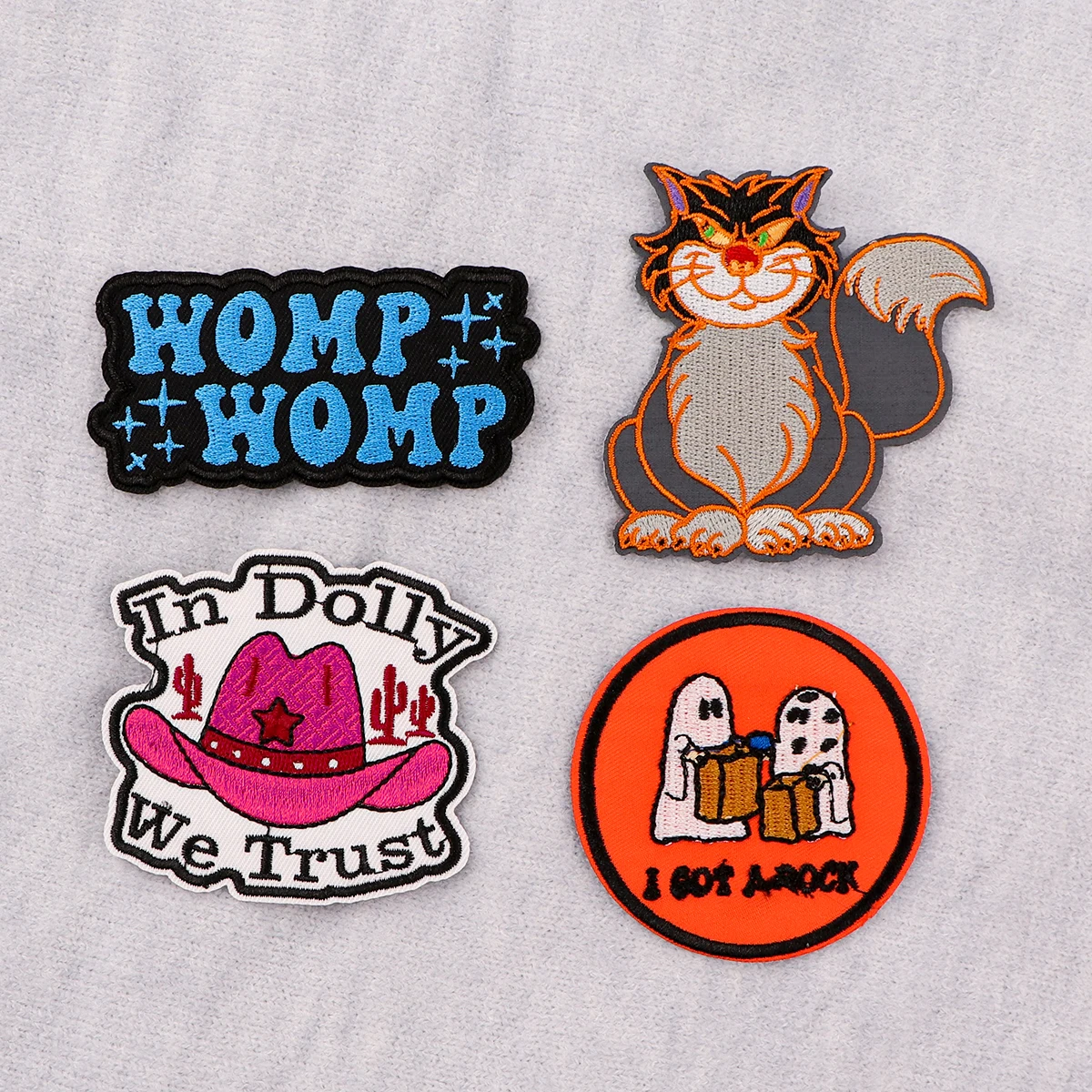 Halloween Ghost Patch Denim Sticker, Quote Cloth Stickers, Cat Adventure Patch, Saco de chapéu, Patches de tecido fofos