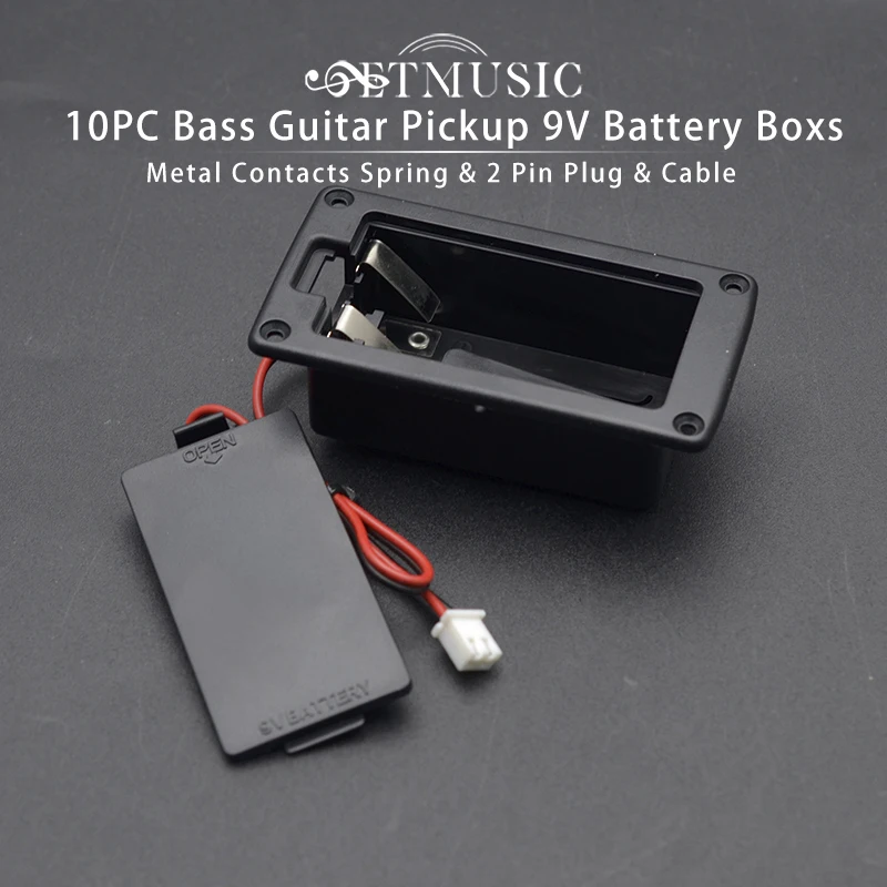 

10Pcs Active Bass Guitar Pickup 9V 6F22 Battery Boxs/Holder/Case/Compartment Cover With Metal Contacts Spring